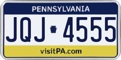 PA license plate JQJ4555
