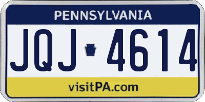PA license plate JQJ4614