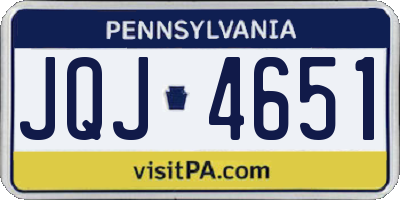 PA license plate JQJ4651