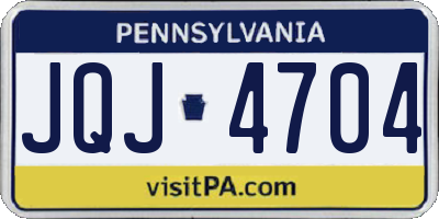 PA license plate JQJ4704