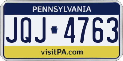 PA license plate JQJ4763