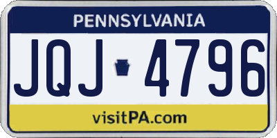 PA license plate JQJ4796
