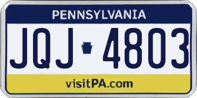 PA license plate JQJ4803