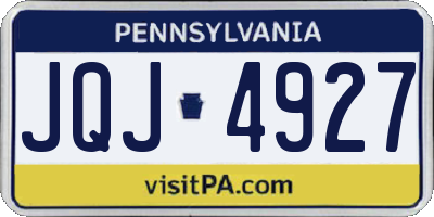 PA license plate JQJ4927