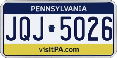 PA license plate JQJ5026