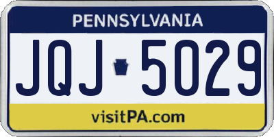 PA license plate JQJ5029