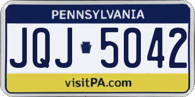 PA license plate JQJ5042