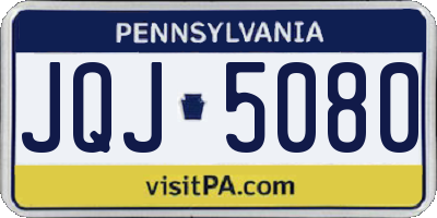 PA license plate JQJ5080
