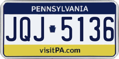 PA license plate JQJ5136