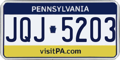 PA license plate JQJ5203