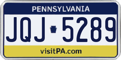 PA license plate JQJ5289