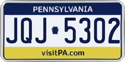 PA license plate JQJ5302