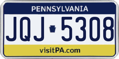 PA license plate JQJ5308