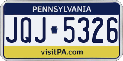 PA license plate JQJ5326