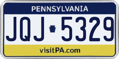 PA license plate JQJ5329