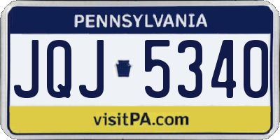 PA license plate JQJ5340