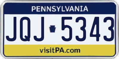 PA license plate JQJ5343