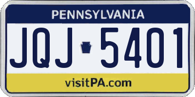 PA license plate JQJ5401