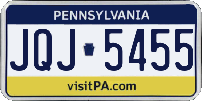 PA license plate JQJ5455