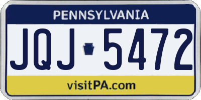 PA license plate JQJ5472
