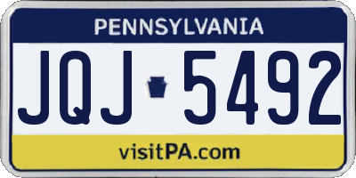 PA license plate JQJ5492