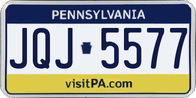 PA license plate JQJ5577