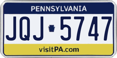 PA license plate JQJ5747