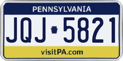 PA license plate JQJ5821