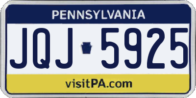 PA license plate JQJ5925