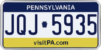 PA license plate JQJ5935