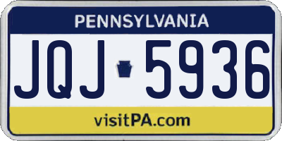 PA license plate JQJ5936