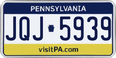 PA license plate JQJ5939