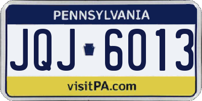 PA license plate JQJ6013