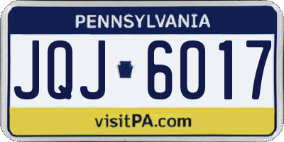 PA license plate JQJ6017