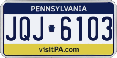 PA license plate JQJ6103