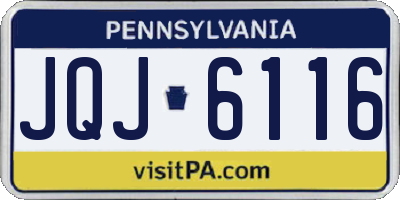 PA license plate JQJ6116