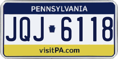PA license plate JQJ6118
