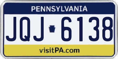 PA license plate JQJ6138