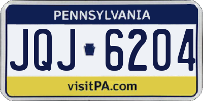 PA license plate JQJ6204