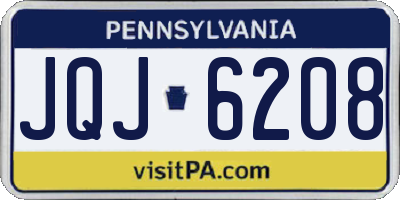 PA license plate JQJ6208