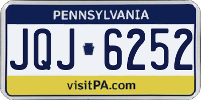 PA license plate JQJ6252