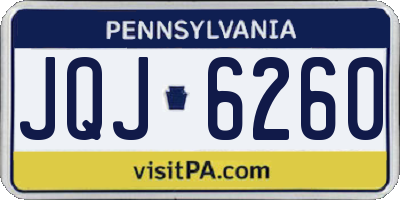 PA license plate JQJ6260