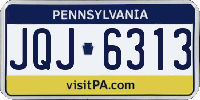 PA license plate JQJ6313