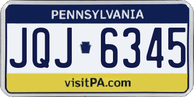 PA license plate JQJ6345