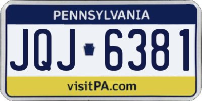 PA license plate JQJ6381