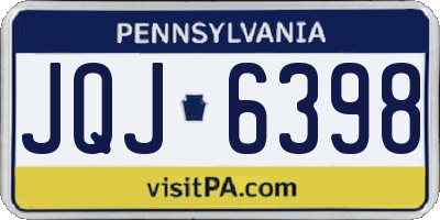 PA license plate JQJ6398