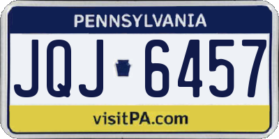 PA license plate JQJ6457