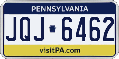 PA license plate JQJ6462