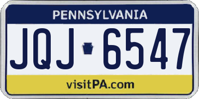 PA license plate JQJ6547