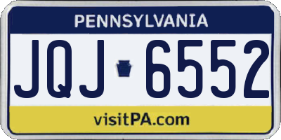 PA license plate JQJ6552